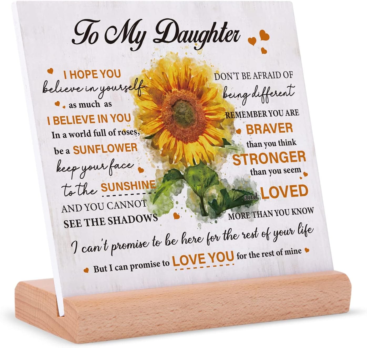 Daughter Gift from Mom Dad, Desk Decor Sign for Daughter, To My Daughter Gifts, Birthday Gifts for Daughter, Daughter In Law Gift Ideas