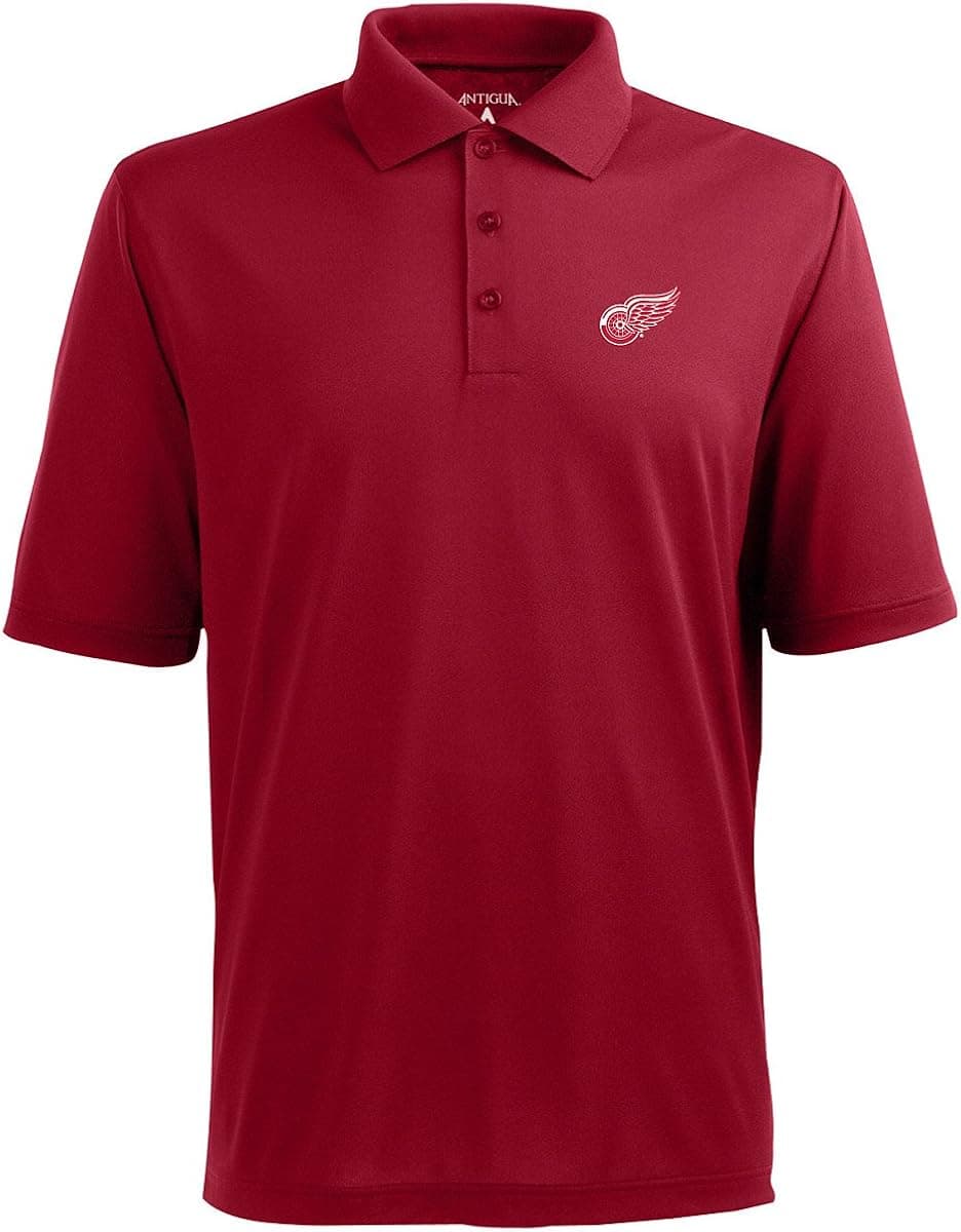 ANTIGUA MEN'S DETROIT RED WINGS PIQUE XTRA LITE DESERT DRY  POLO MEDIUM