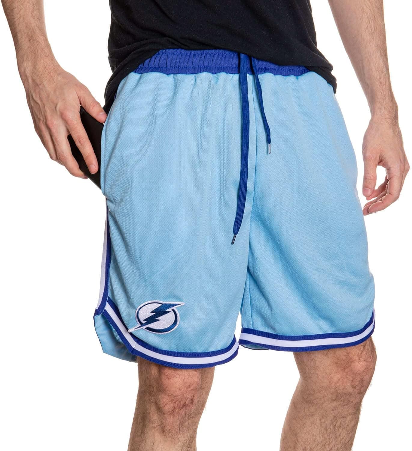 Officially Licensed NHL Men's 2 Tone Air Mesh Shorts Lined with Pockets