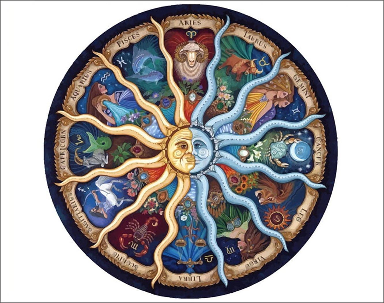 MailingArt Paint by Numbers Kits for Adults Kids with Wooden Frame - Zodiac Signs