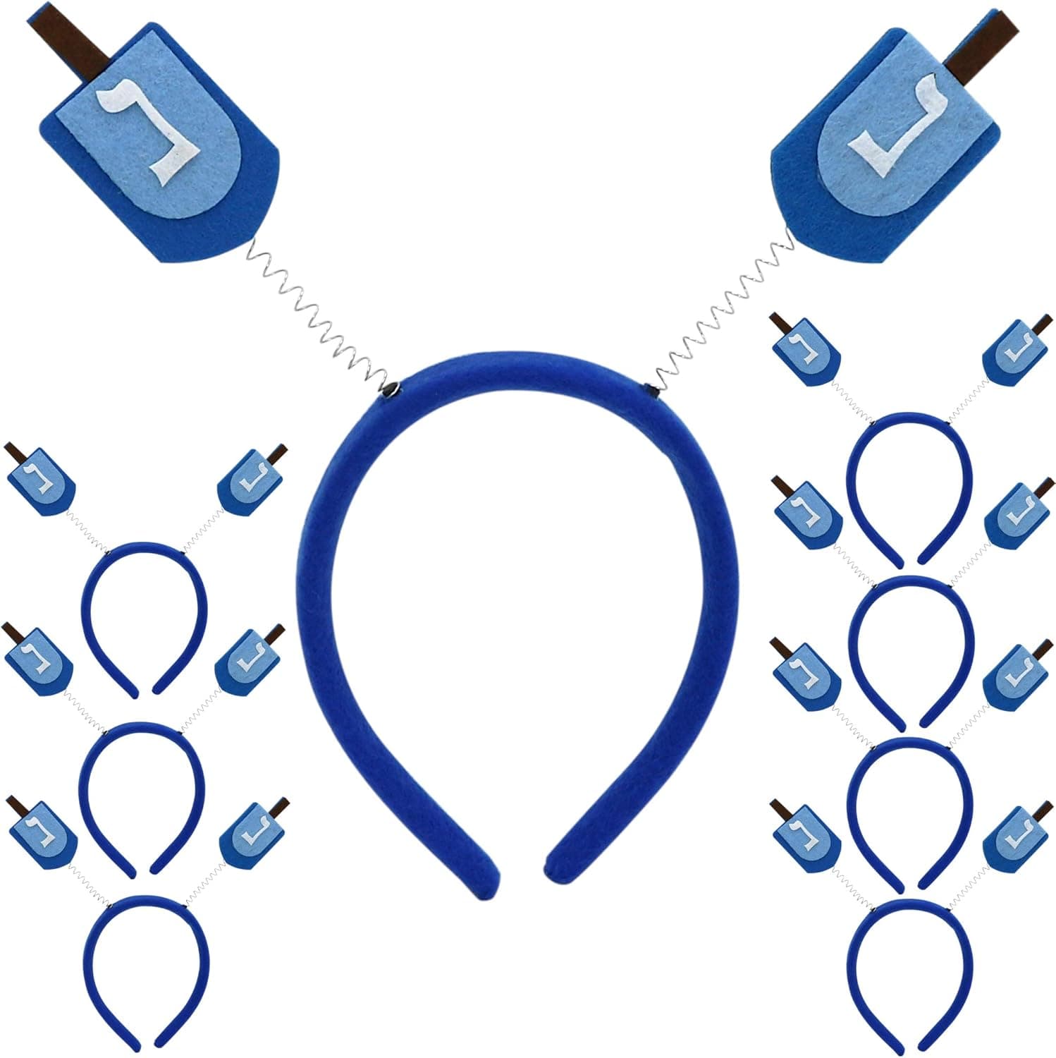 Iconikal Hanukkah Headband Boppers, Dreidel, 8-Pack