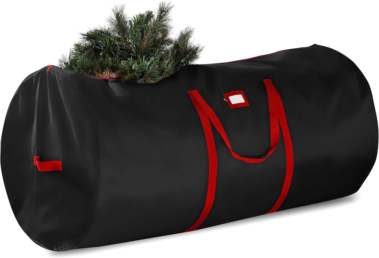 Zober Premium Large Christmas Tree Storage Bag - Fits Up to 9 ft. Tall Artificial Disassembled Trees, Durable Handles & Sleek Dual Zipper - Holiday Xmas Bag Made of Tear Proof 600D Oxford - 5 Year Warranty (Black)