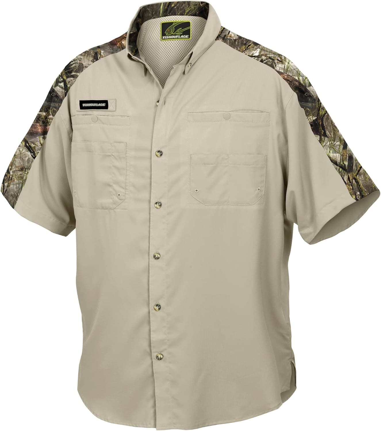 Fishouflage Redfish Camo Guide Shirt – Men’s Split Rock Short-Sleeve Fishing Shirt