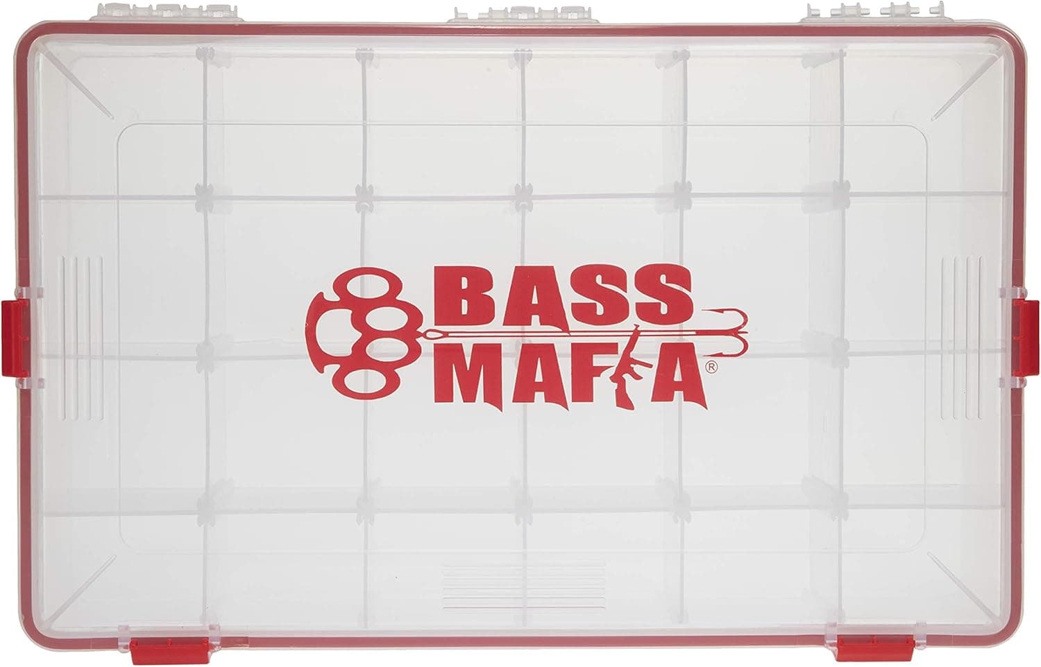 Bass Mafia Bait Casket 3700 2.0 | Heavy-Duty Waterproof Tackle Box for Lures, Baits, Attractants, & Hooks | Organizer for Fishing Equipment | 14x9x2