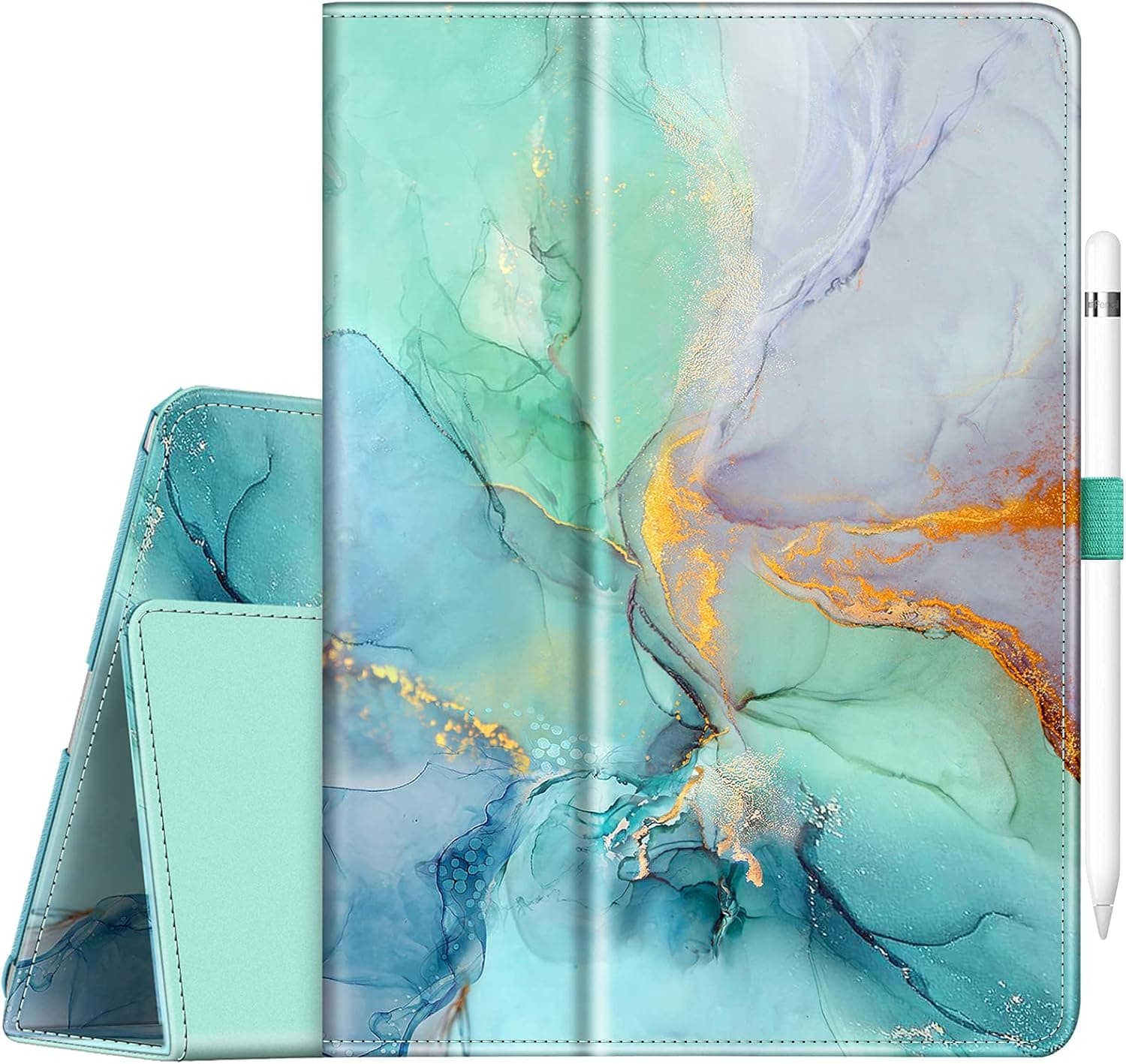 Fintie Case for iPad Pro 9.7, Premium Vegan Leather Folio [Slim Fit] Standing Smart Protective Cover with Auto Sleep/Wake Feature for iPad Pro 9.7 Inch 2016 Release Tablet, Emerald Marble