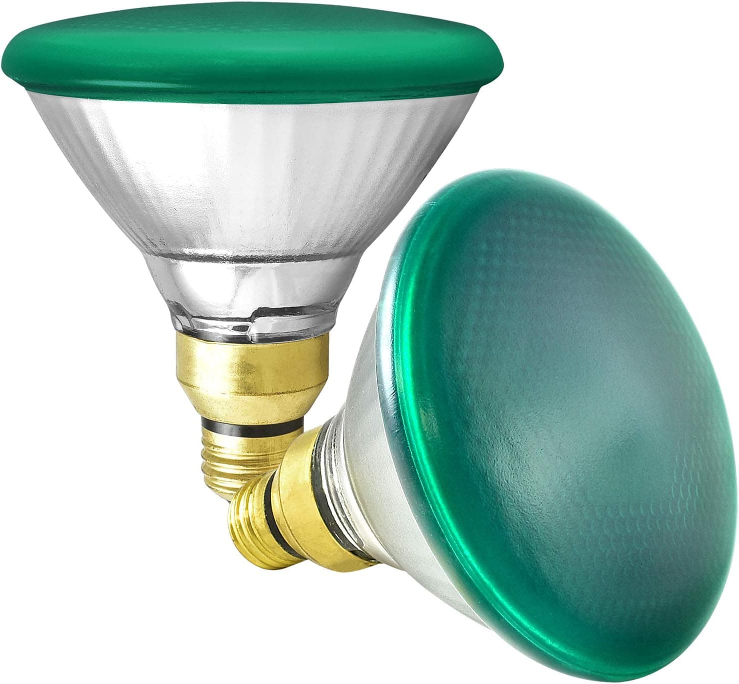 GE 85 Watt Halogen PAR38 Outdoor Flood Light Bulbs, Green Light Bulb, Glass, 120V, Wet Rated, E26 Medium Base (2 Pack)