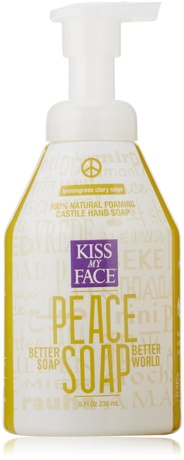 Kiss My Face Peace Soap, Foaming Castile Hand Soap, Lemongrass Clary Sage, 8 Ounce (Pack of 2)