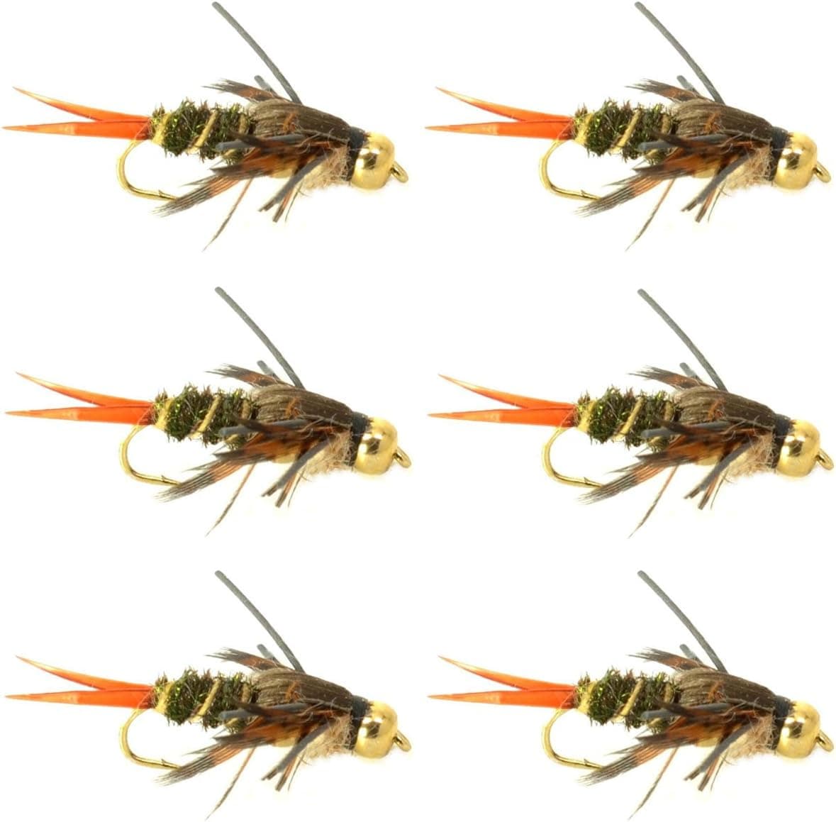 The Fly Fishing Place Double Bead Twenty Incher Nymph Fly Fishing Flies - 6 Flies Hook Size 12