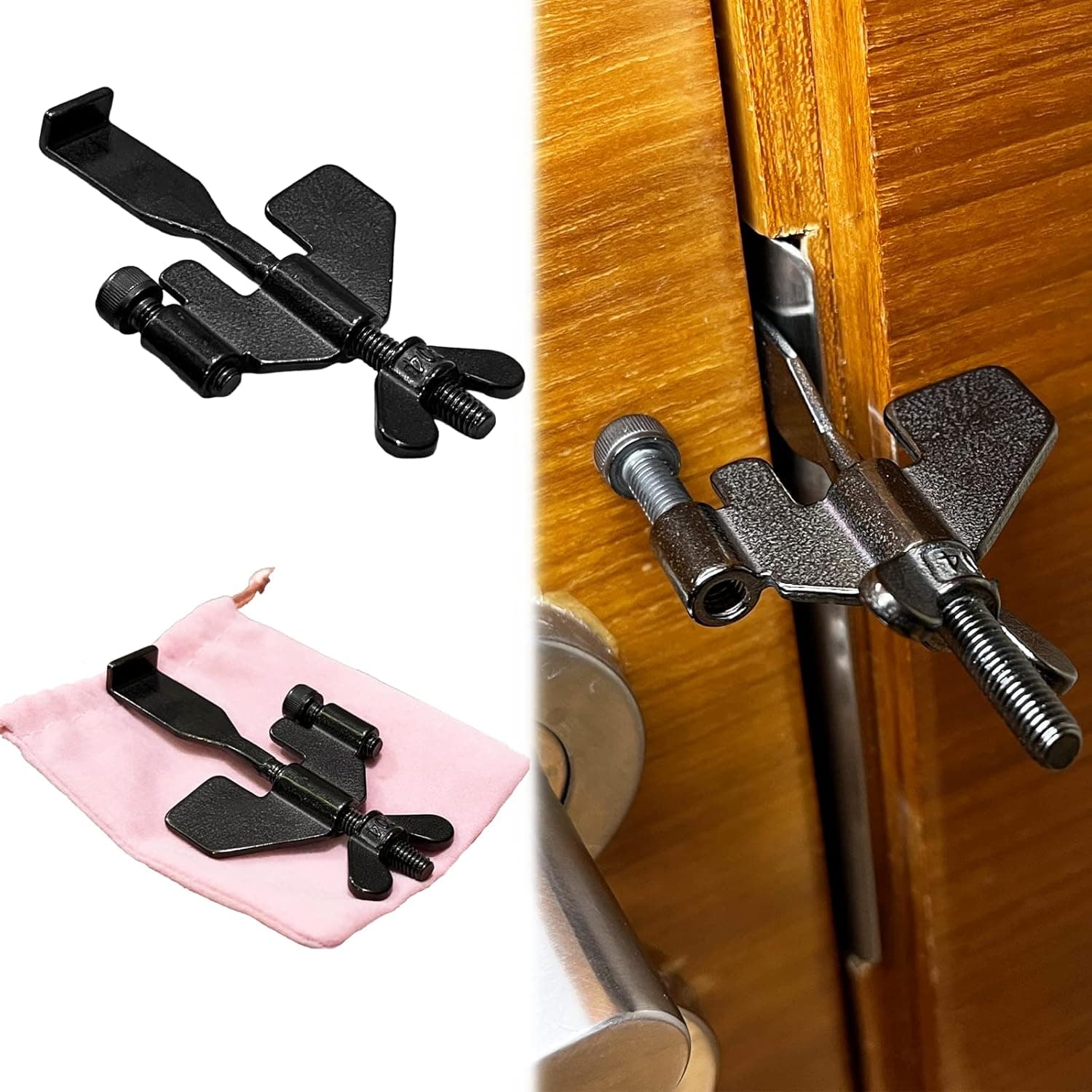 Luvitory Portable Door Lock, Adjustable Portable Door Lock for Travel, Safety Locks for Doors, Door Lock Security for Hotel, Home, Dormitories, Apartment