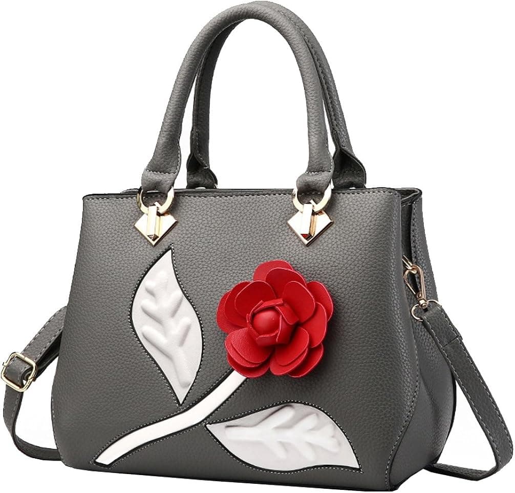 TIBES Fashion PU Leather Handbag Women Party Tote Wedding Purse for Women Deep Gray