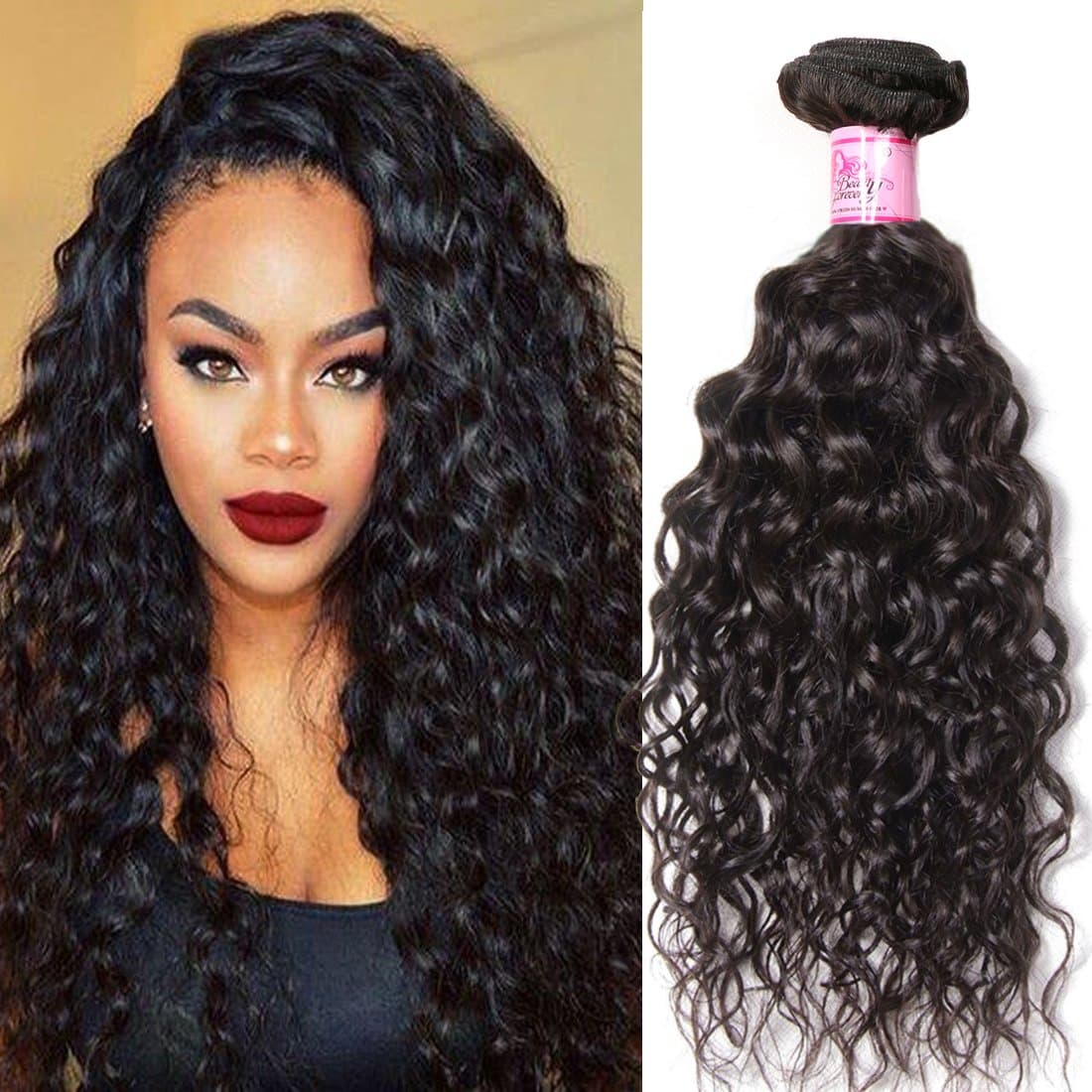 Beauty Forever Brazilian Water Wave Hair 1 Bundle Wavy Hair 100% Unprocessed Virgin Human Hair Weave Extensions Natural Color Can Be Dyed and Bleached (16)