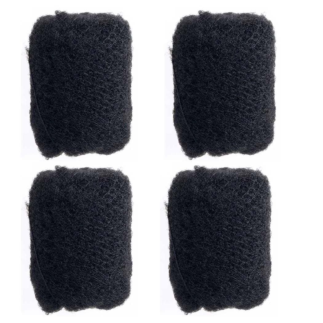 YOTCHOI Tight Afro Kinky Human Hair,Ideal for Making or Repairing Permanent Dreadlocks,Twists and Braids 4 Bundles/Package Jet Black #1 8inch/20.32cm