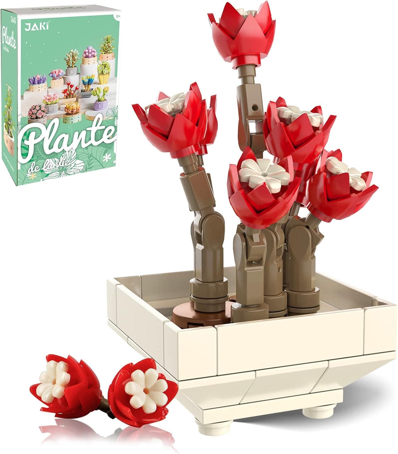 Succulent Bonsai Flower Building Toys Kit - Build A Garden Flower Building STEM Toy, Plant Room Decor Botanical Collection Set, Bouquet Blocks Toys for Girls Women Adult Kids (79pcs)