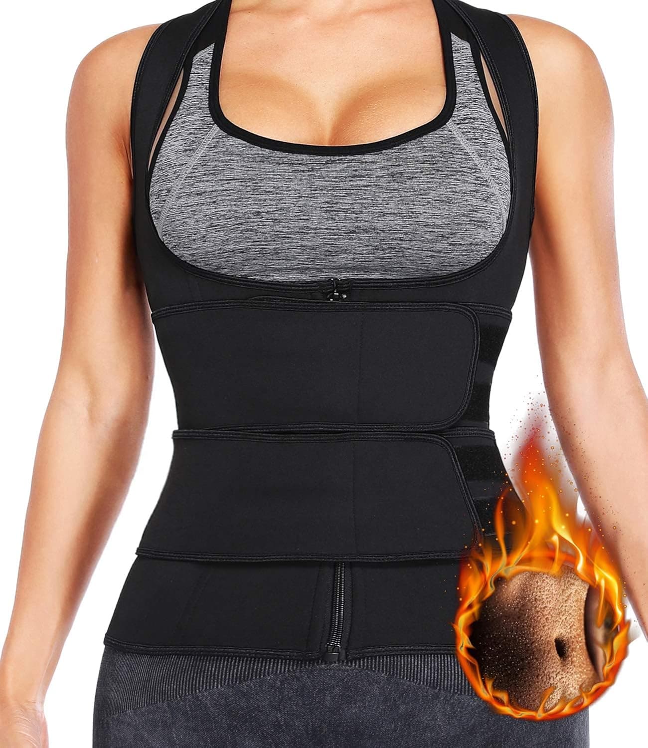 COMFREE Neoprene Waist Trainer Trimmer Cincher Shaper for Men & Women Adjustable Workout Fitness Premium Tummy Control