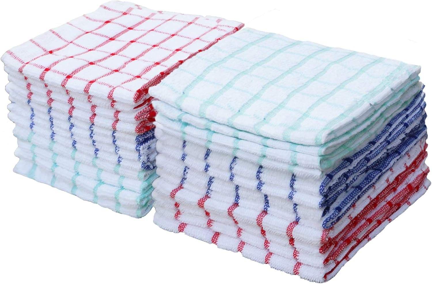 Vorshape 24 Pack Dish Cloth Set, Absorbant 12x12 Inches Durable Cotton Kitchen Dishcloths, No Odor and Soft Multi-Use Terry Dish Cloth for Household Washing and Drying Dishes.