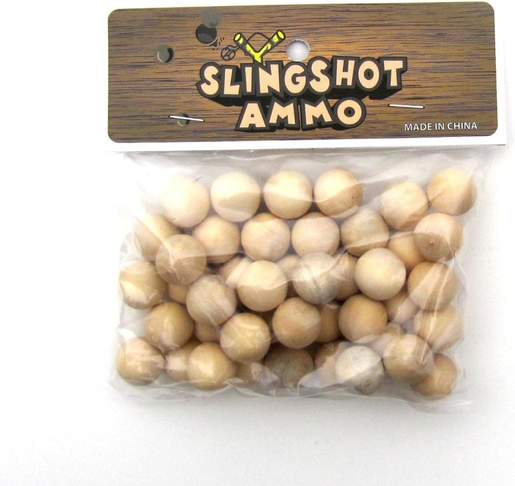 TG,LLC Treasure Gurus Wooden Pellets Slingshot Ammunition Rounds 40 Wood Sling Shot Ammo Balls