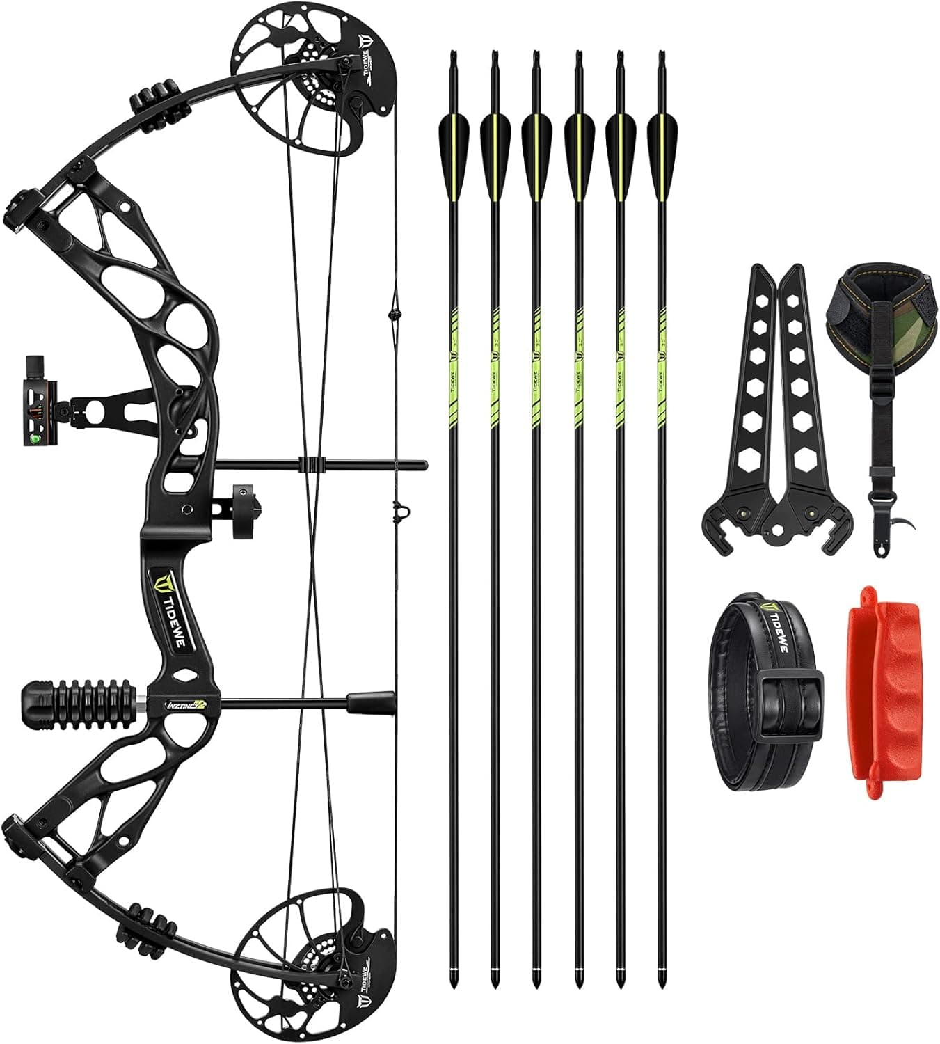 TIDEWE Compound Bow with 315FPS IBO Speed, 0-70 Lbs Draw Weight, 18"-31" Draw Length Hunting Bow for Hunting and Practice