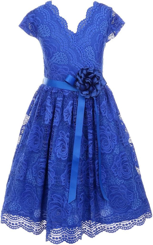 iGirlDress Little Girls Floral Design Lace Easter/Spring Dress Sizes 2-14
