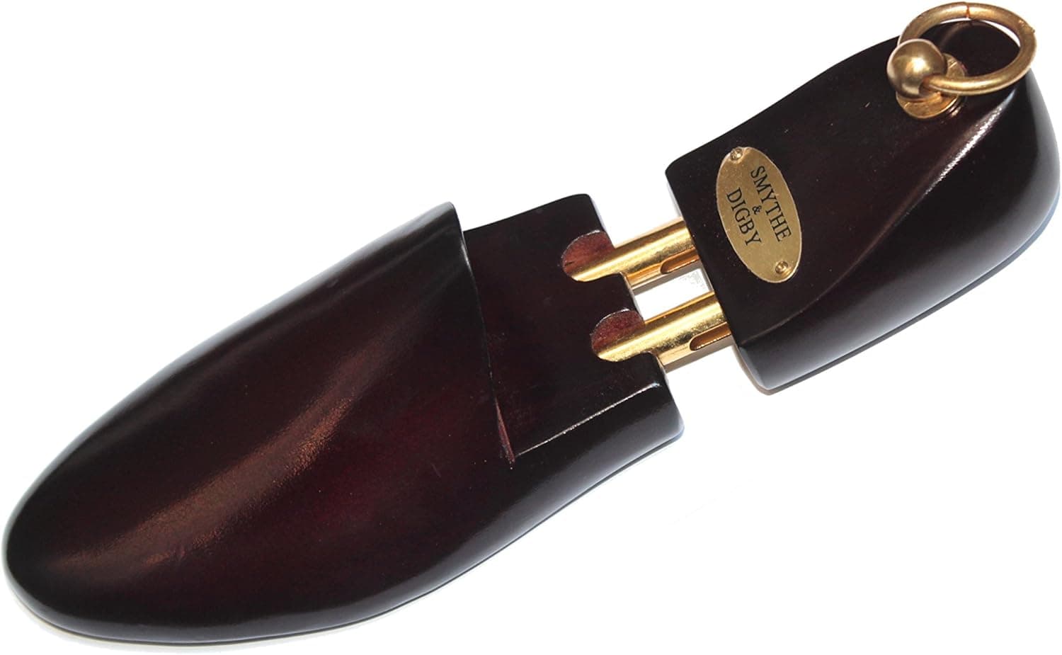 SMYTHE & DIGBY Mens Wooden Shoe Tree Burgundy and Gold