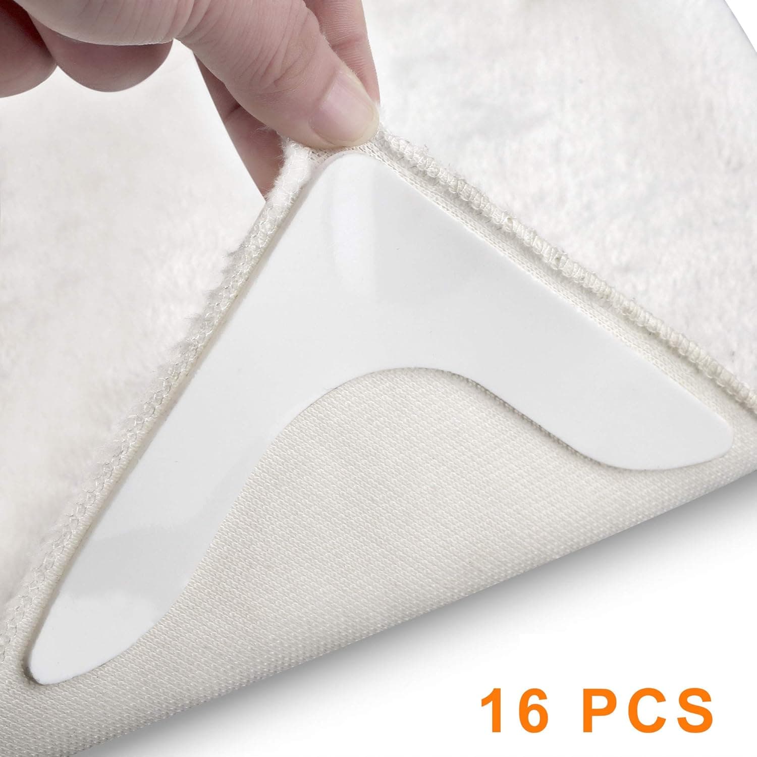 Rug Grippers by LEDOWP Gripper, 16 pcs V Shape Anti Curling Carpet Gripper for Corners and Edges - Flattens Rug Corners and Stops Rug Slipping - Ideal Alternative to Rug Tape for Hardwood Floors