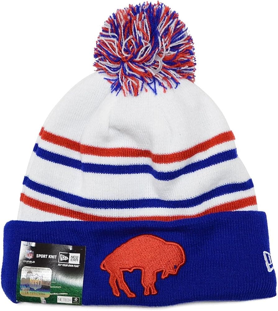 New Era Buffalo Bills Vintage On Field Classic Knit Cuffed Pom Knit Cap/Beanie