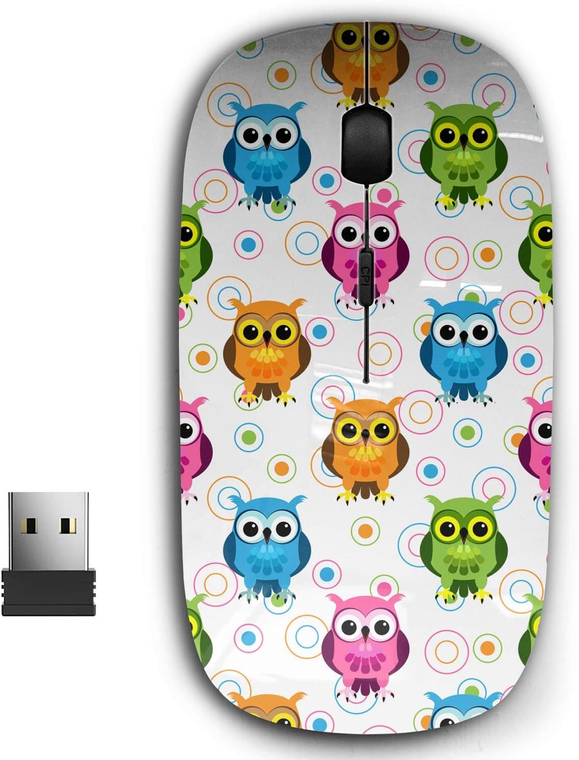 2.4G Ergonomic Portable USB Wireless Mouse for PC, Laptop, Computer, Notebook with Nano Receiver ( Cute Owls )