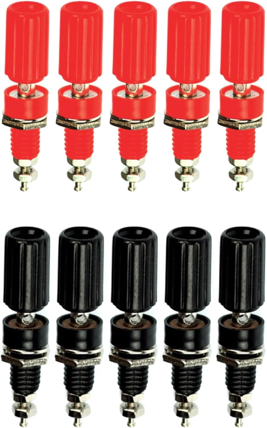 CESS Amplifier Terminal Connector Binding Post Banana Plug Jack Socket Panel/Chassis Mount Connectors - Length:1.8" (10 Pack)