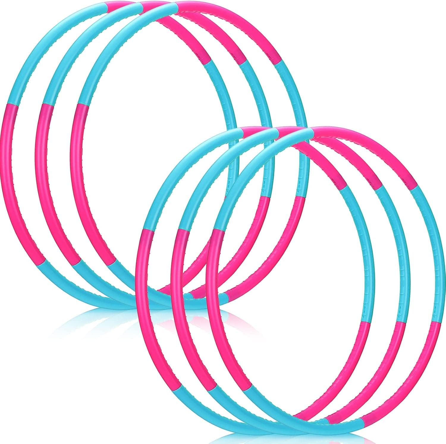 Vinsot 29.53'' Kids Exercise Hoop Detachable Plastic Toy Hoops Adjustable Rings for Sports Gym Playing Party Game Dance Pet Training (6 Pack), One Size