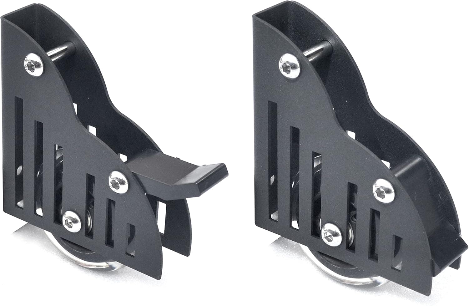 DIYHD Sliding Library Ladder Floor Roller with Brake (2pcs), Black