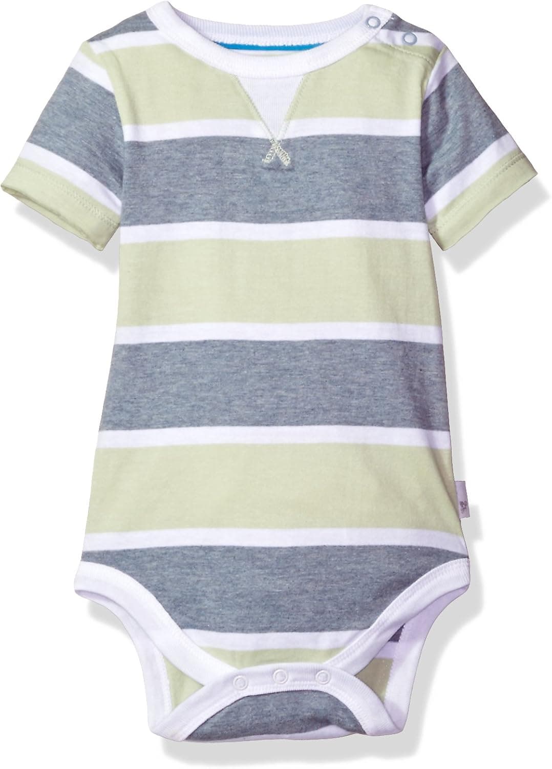 Burt's Bees Baby Baby Organic Short Sleeve Bodysuit, Meadow Stripe, 12 Months