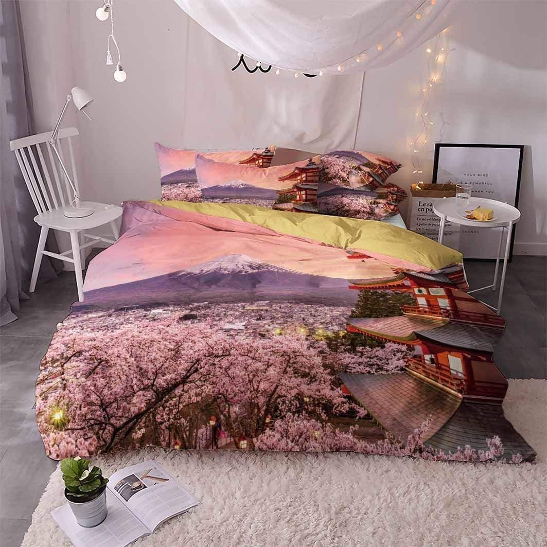 Homefit 3D Bedding Set Japanese Art Jacrane Ukiyoe Decorative Pattern Print Bedding (Duvet Cover + 2 Pillowcases) Ukiyoe Pattern Duvet Cover Sets Without Any Filling (11,King)