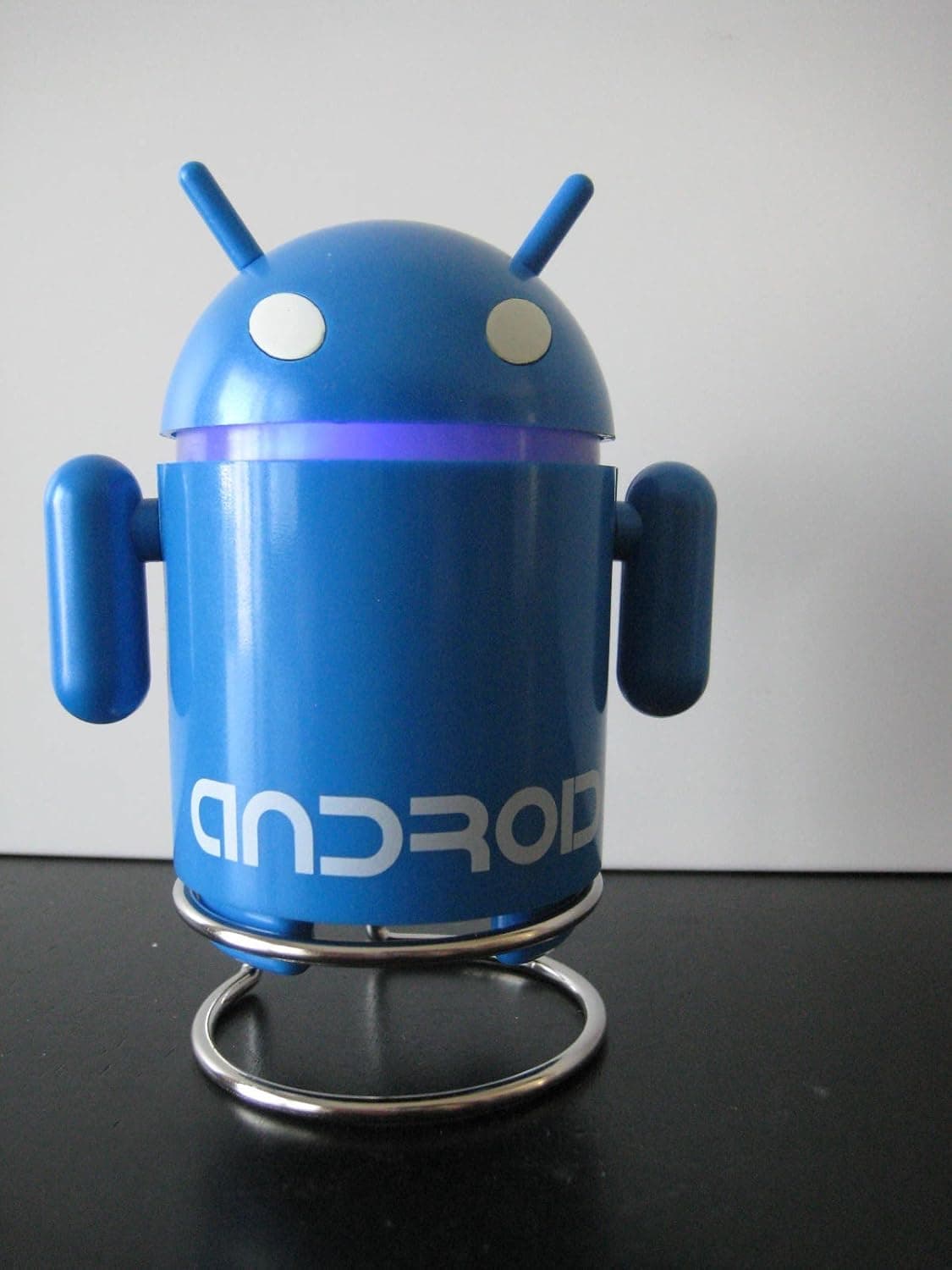Android Robot Style USB Rechargeable FM/MP3 Player w/ Stereo Speaker, Micro SD & TF Card input, 3.5mm headphone; Color : BLUE