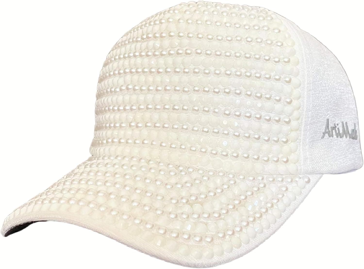 ArtiMah - Women Sparkle Rhinestone Hat Cap with Bling Beads Baseball Curve Brim