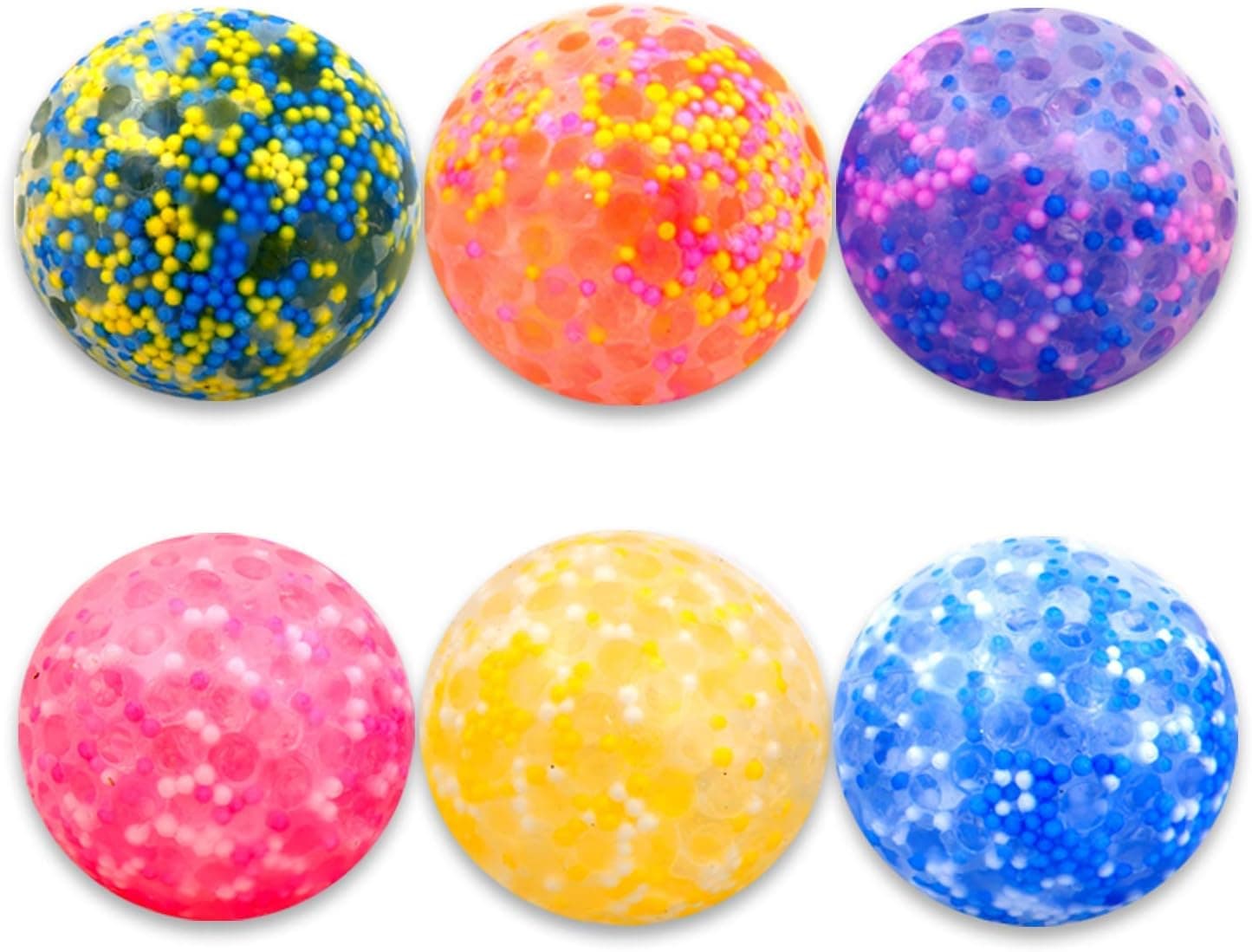 Entervending Stress Ball - Set of 12 Squeeze Balls - 2 Inch Gel Stress Balls for Kids - Stress Relief Toys of 6 Colors - Anti Stress Ball Pack - Fidget Squishy Ball