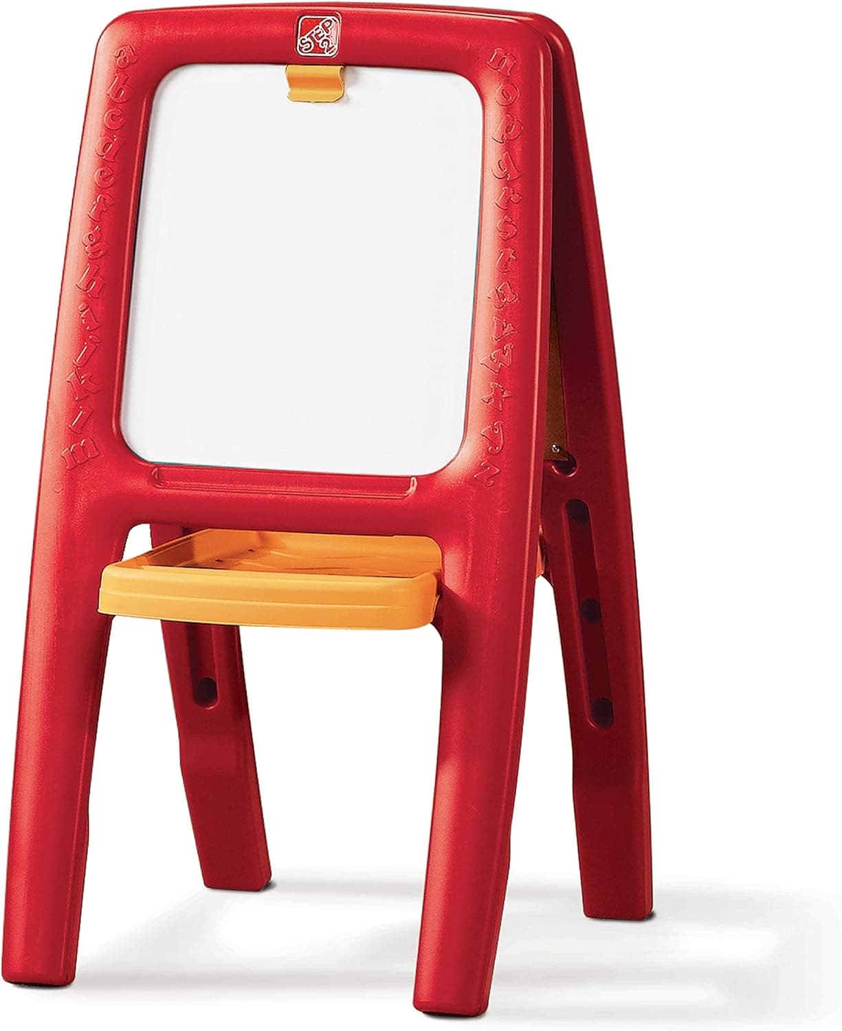 Step2 Kids Easel for Two – Dry Erase Magnetic Easel on One side, Chalkboard on the Other– Includes 94 Toddler Easel Magnetic Letters and Numbers Accessories – Folds Flat for Easy Storage