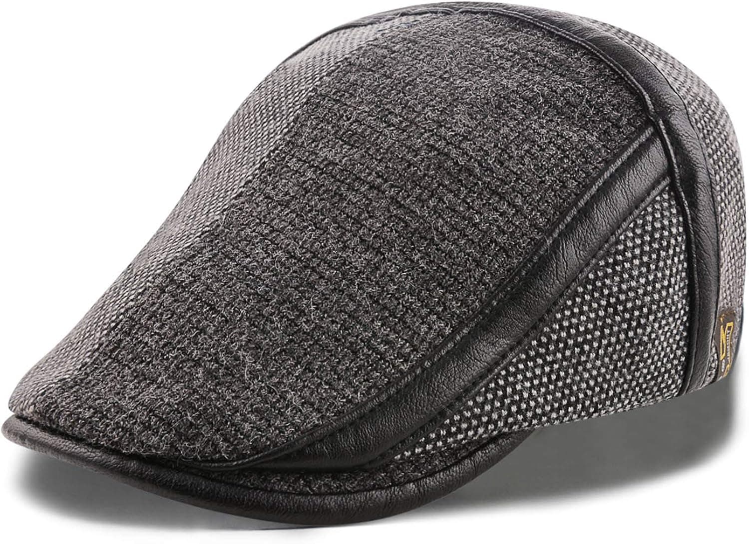 M MOACC Men's Winter Warm Thick Cotton Knit Ivy Gatsby Newsboy Hat Driving Flat Cap,Grey #8208