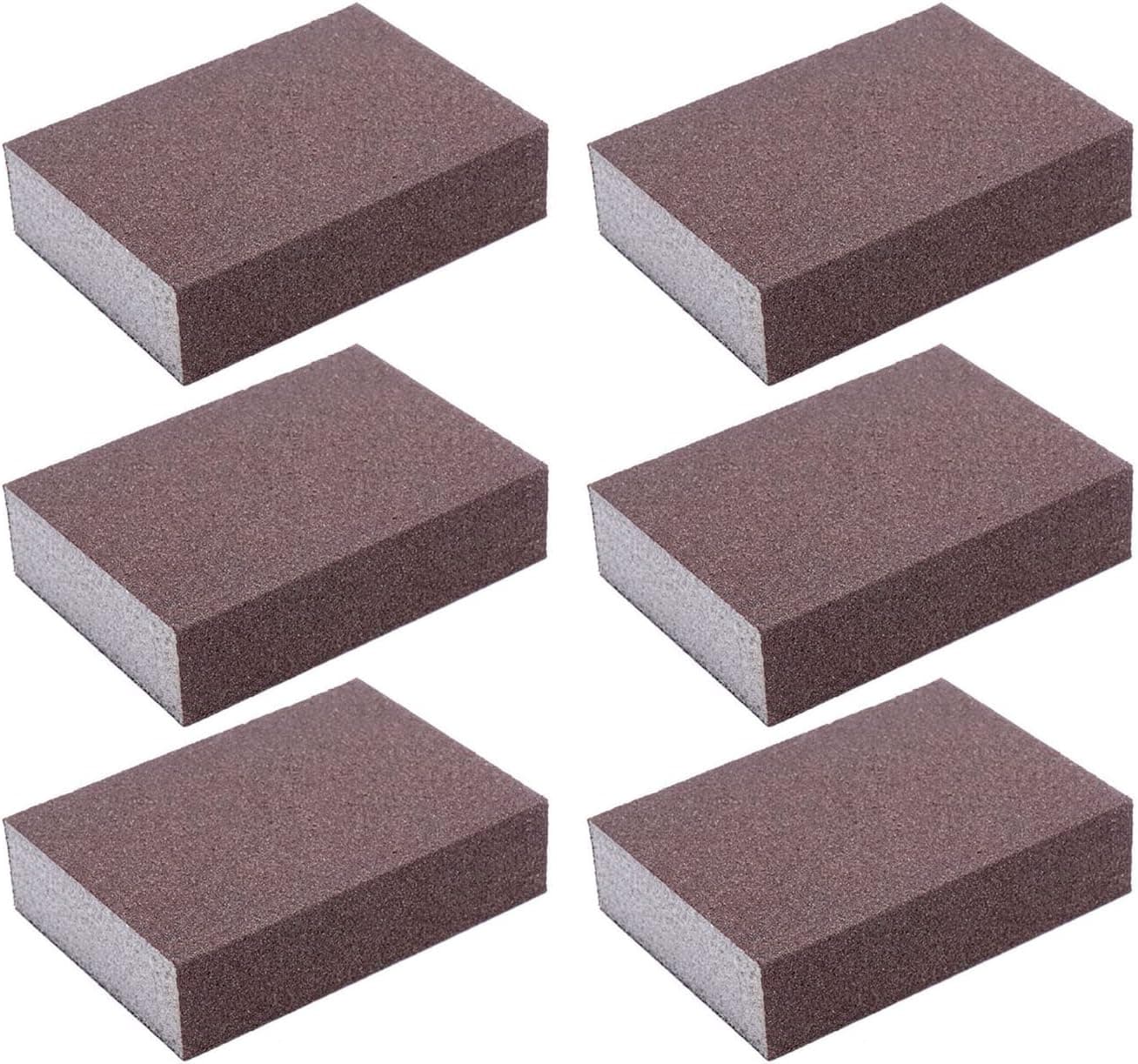 Liyafy Sponge Emery Cloth Sandpaper Blocks Buffing Diamond Polishing Pads Hand Sanding Tool 6pcs (220 Grit)