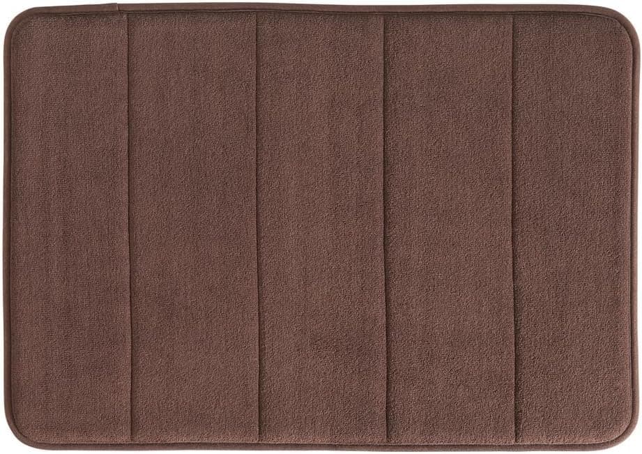 iDesign Soft Memory Foam Non-Slip Bath Mat for Bathroom, Tub or Vanity - Small, Chocolate