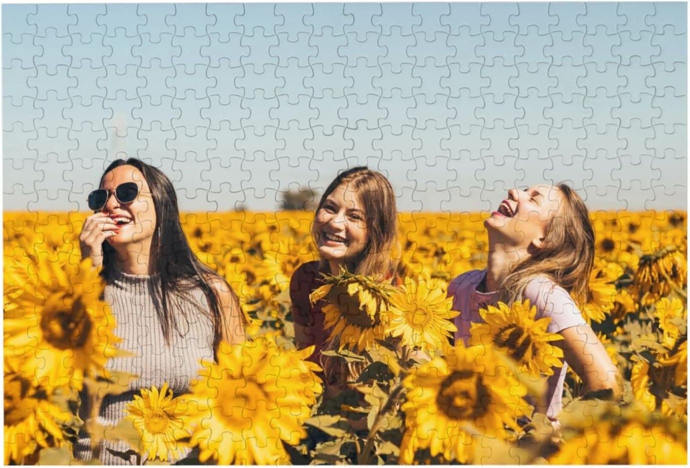 Personalized Photo Puzzle Custom Puzzle - 300/500/1000 Pieces, Add Photos to Custom Your Jigsaw Puzzle, Customized Gifts for Family,Friend,Partners Or Colleagues (Horizontal Version-300PCS)
