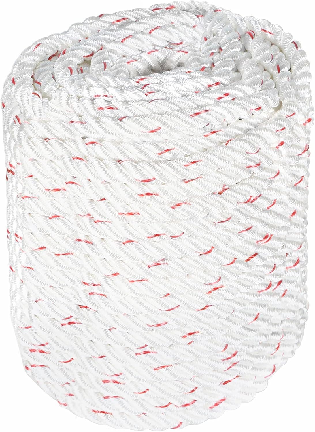 HOSTIC High Strength Braid Rope Pulling Rope Polyester Rope Multipurpose Bull Rigging 1/2 Inch x 150 Feet White Red