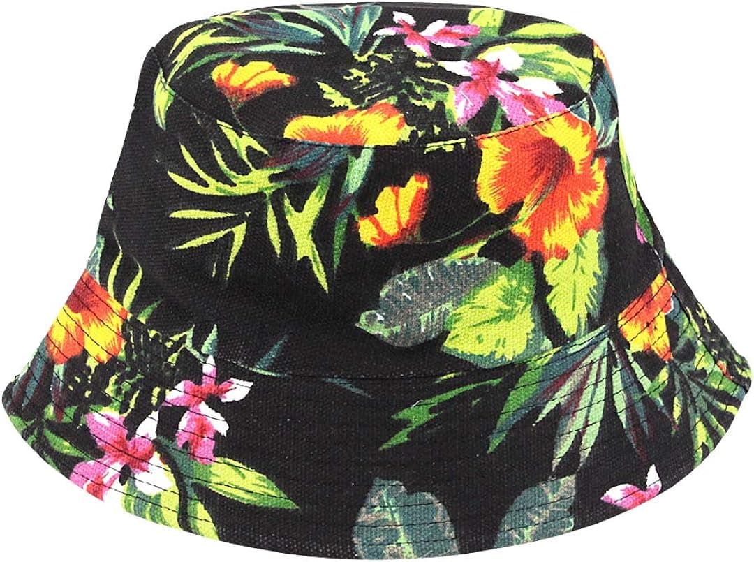 Giovacker Unisex Cotton Packable Bucket Hat Sun Reversible Wear Fishing Beach Hat