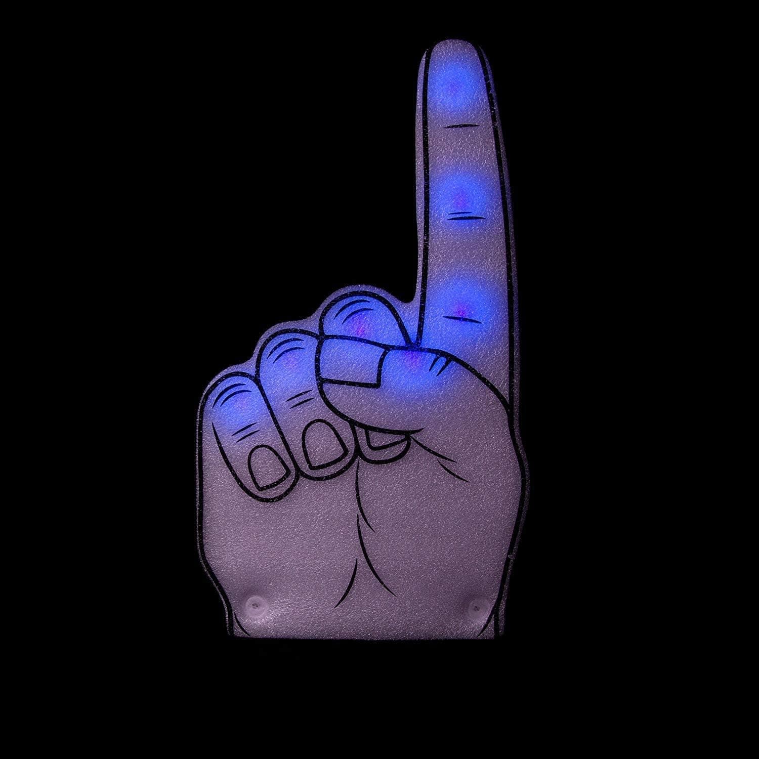 Fun Central LED Light Up Foam Fingers - Cheerleading Foam Hand for Sports Events and Parties - Blue