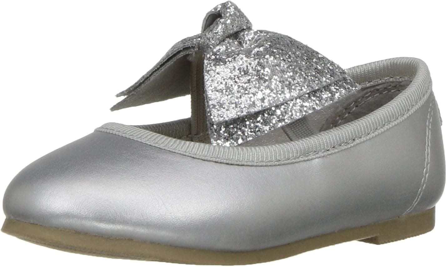Carter's Baby-Girl's Anora Ballet Flat, Silver, 6 M US Toddler