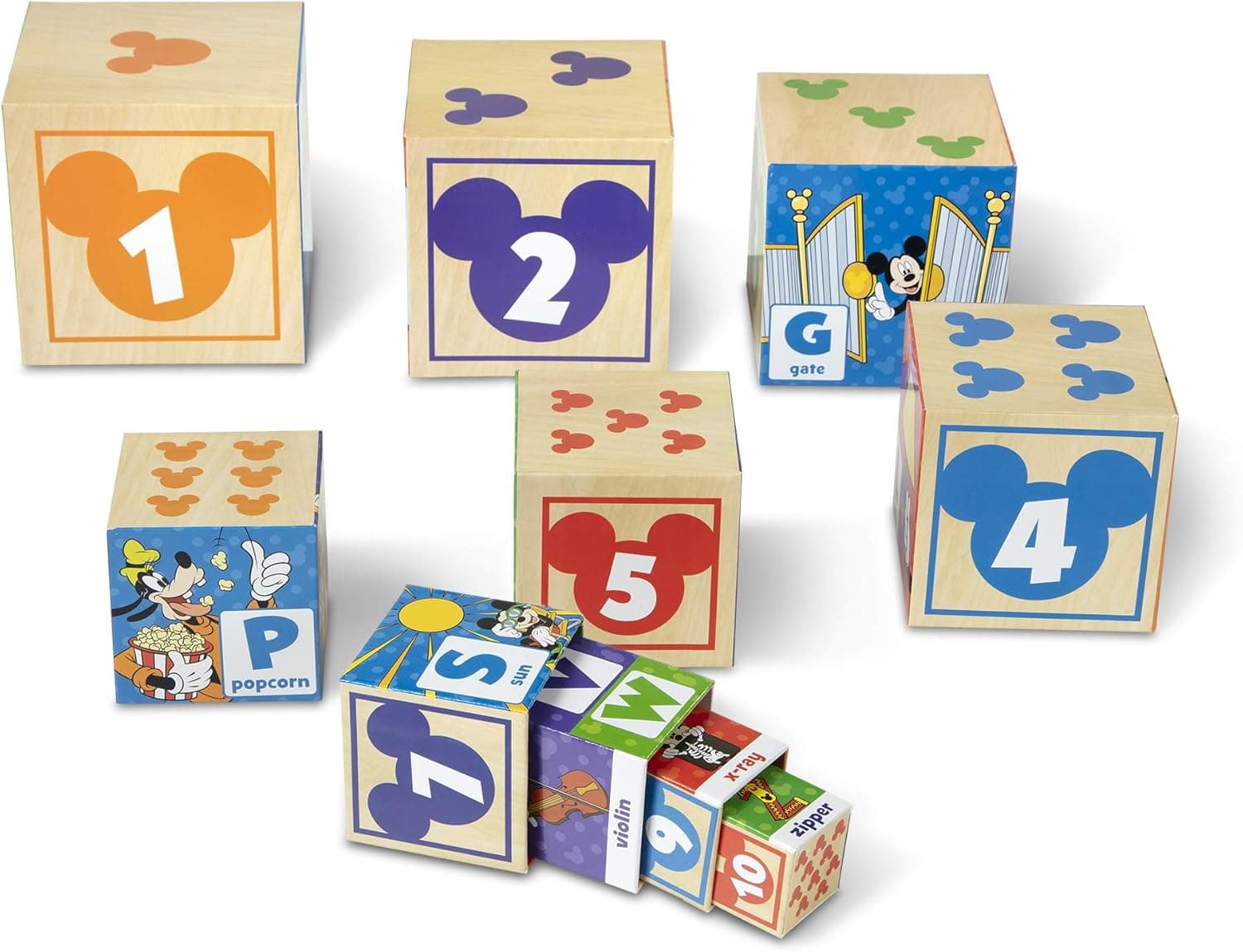 Melissa & Doug Disney Mickey Mouse ABC-123 Nesting & Stacking Blocks