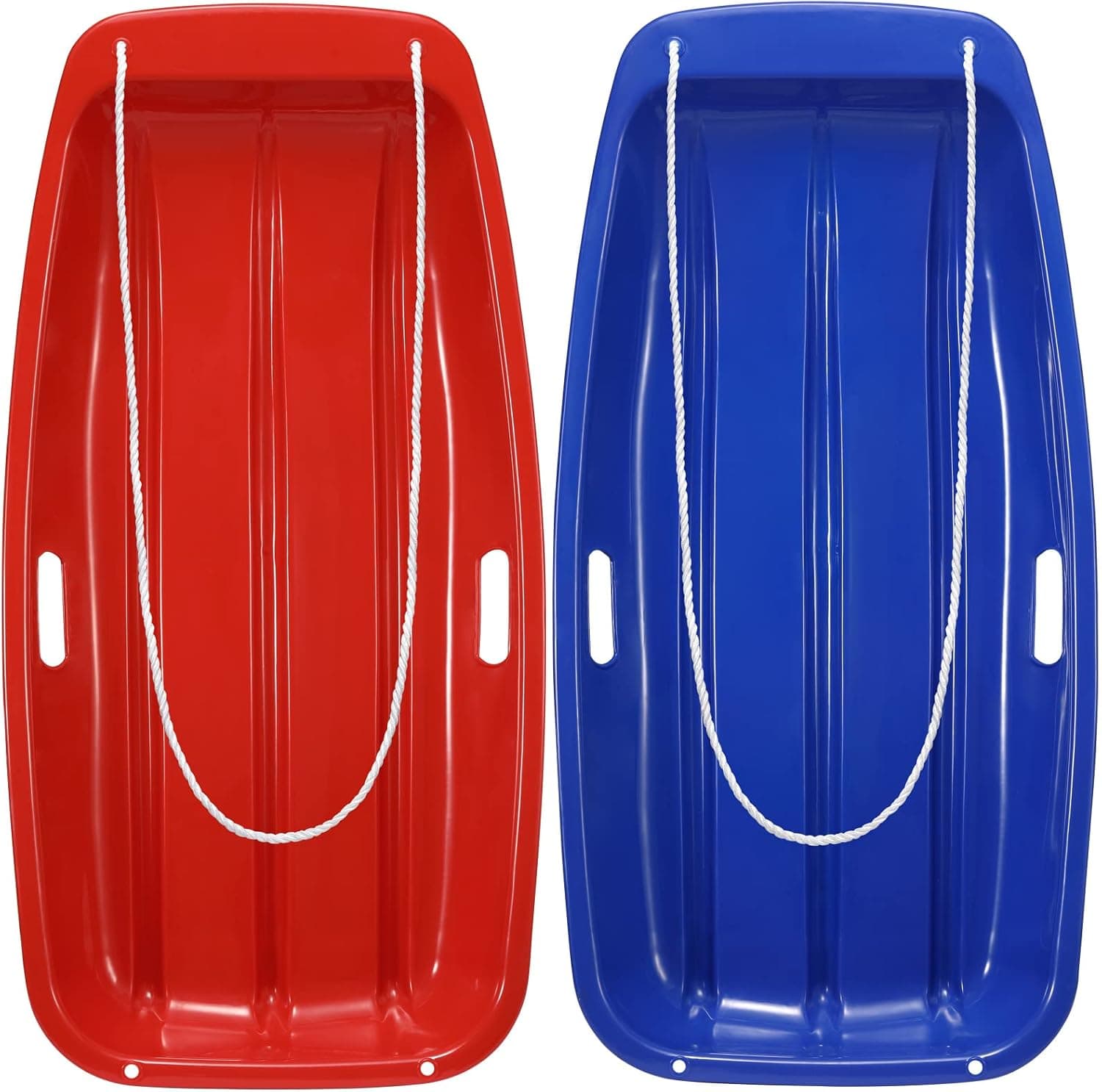 Plastic Snow Sled for 1-2 Person with Rope (Red Blue Pink Purple Available)