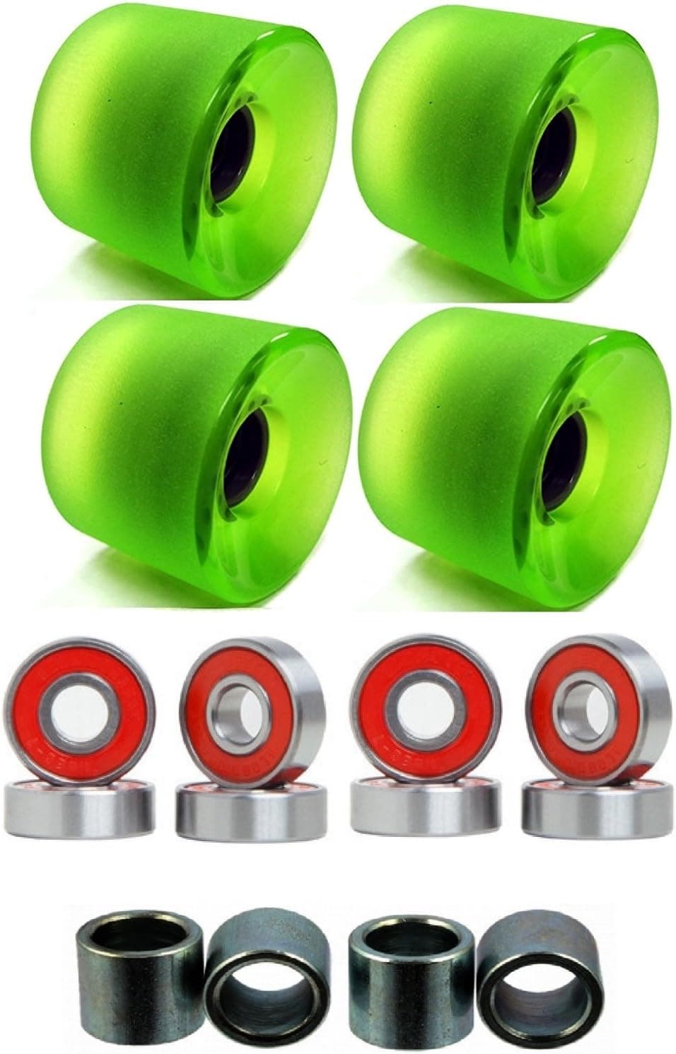 Everland 65mm Wheels w/Bearings & Spacers