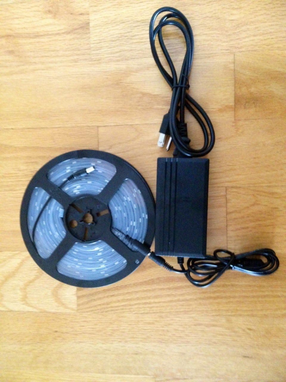 Warm White LED Strip Light Ribbon Plug-To-Use Kit, 5M or 16.4ft, SMD 5050, Waterproof 300 LEDs, With 12V 5A Transformer/Power Supply