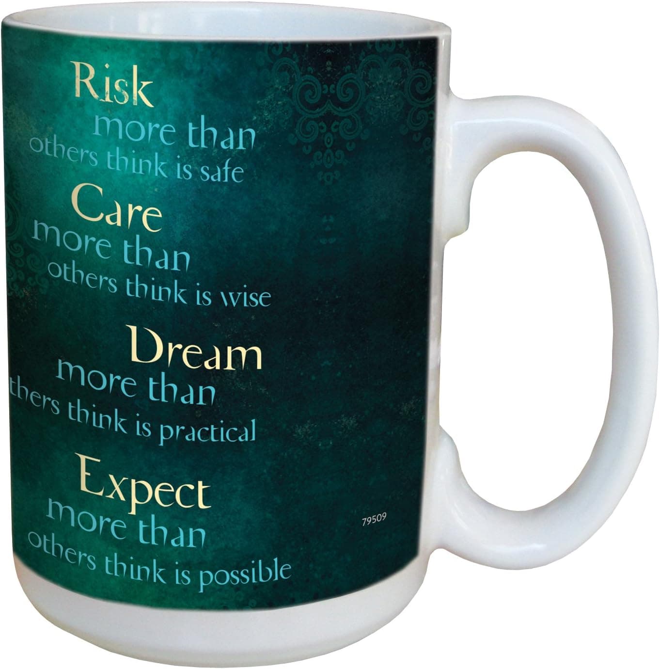 Tree-Free Greetings 79509 Inspiring Risk More Than Others Art by Duirwaigh Gallery Ceramic Mug with Full-Sized Handle, 15-Ounce, Multicolored