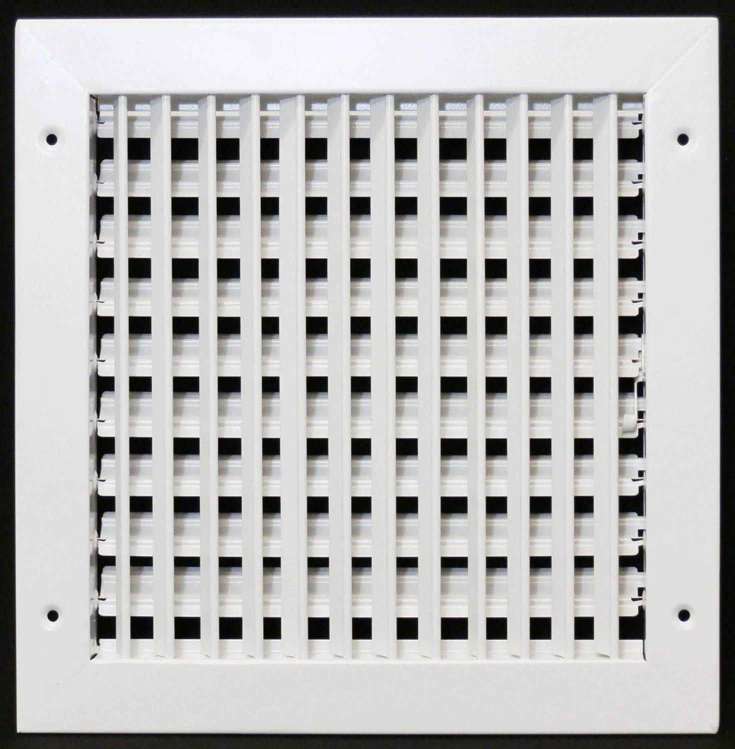 18" X 16" Adjustable AIR Supply Diffuser - HVAC Vent Cover Sidewall or Ceiling - Grille Register - High Airflow - White [Outer Dimensions: 19.75" w X 17.75" h]