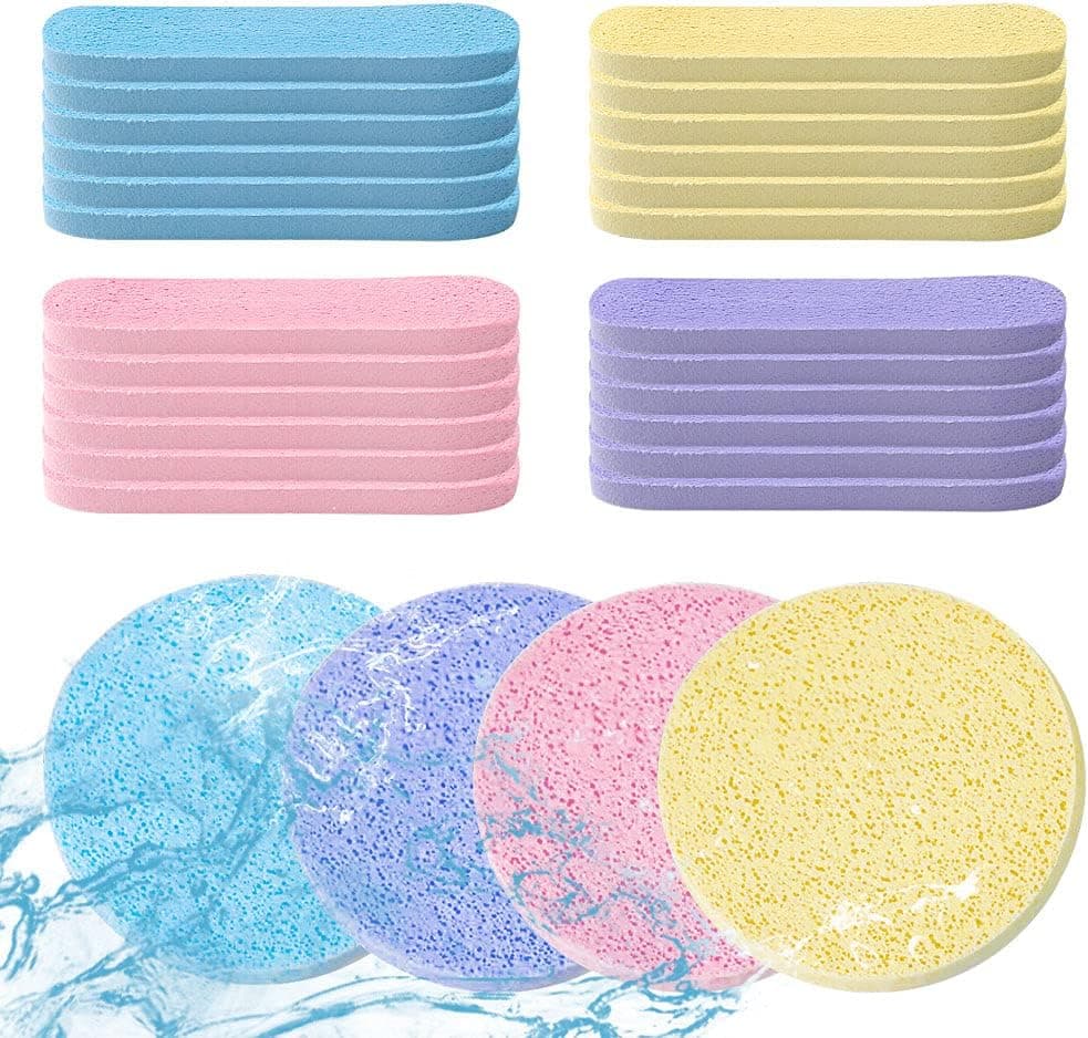 48 Count Compressed Facial Sponge for Estheticians Face Sponges for Cleansing, Professional Makeup Removal Sponge Pads Round Facial Sponges for Mothers Day Gifts